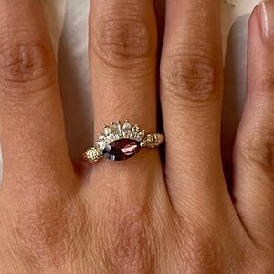 Plum stone Snake Ring by Oomiay